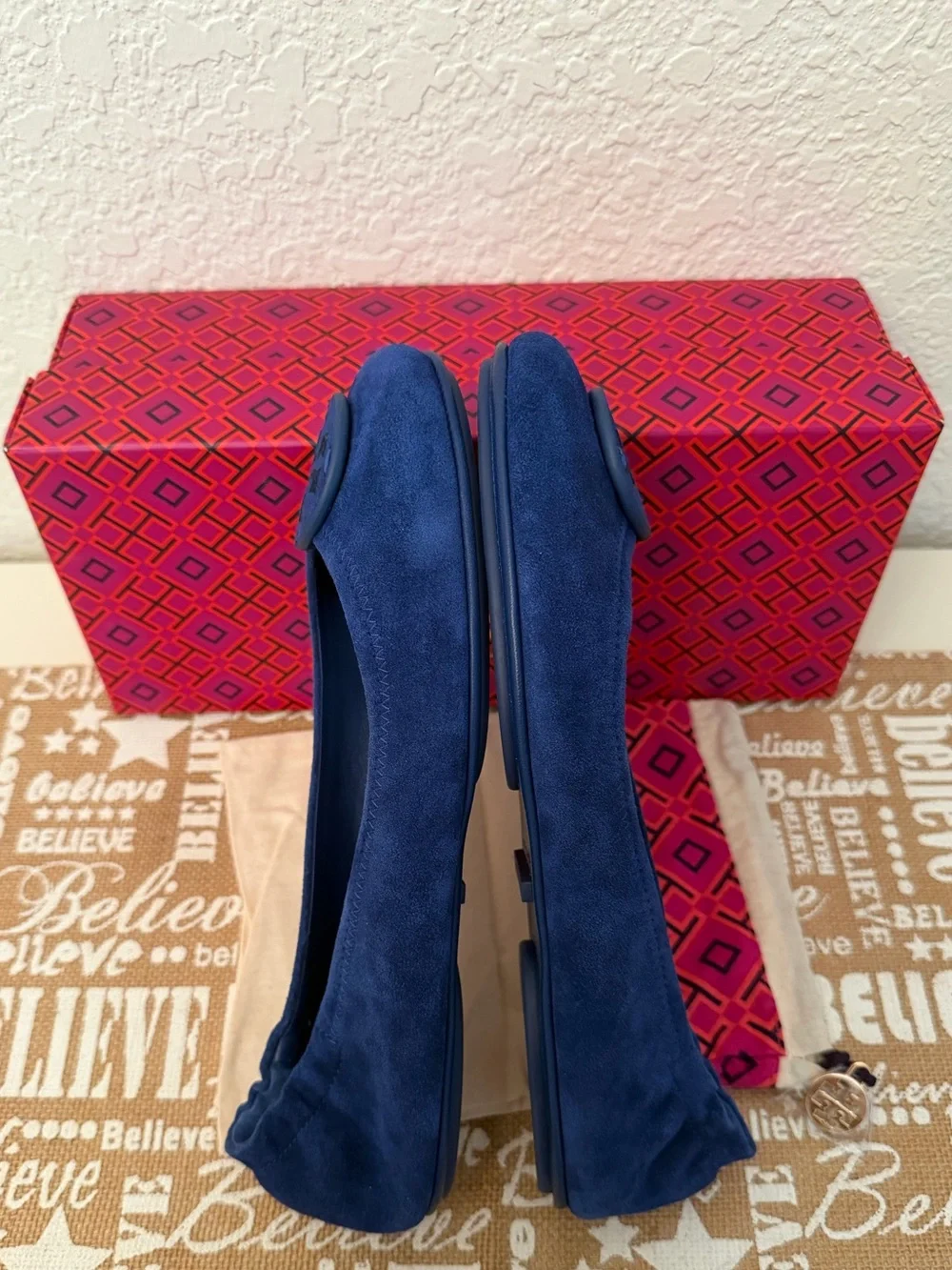 NIB Tory Burch Minnie Travel Ballet Suede Flats